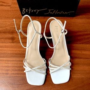 NWB Betsey Johnson Blue collection white strappy heels